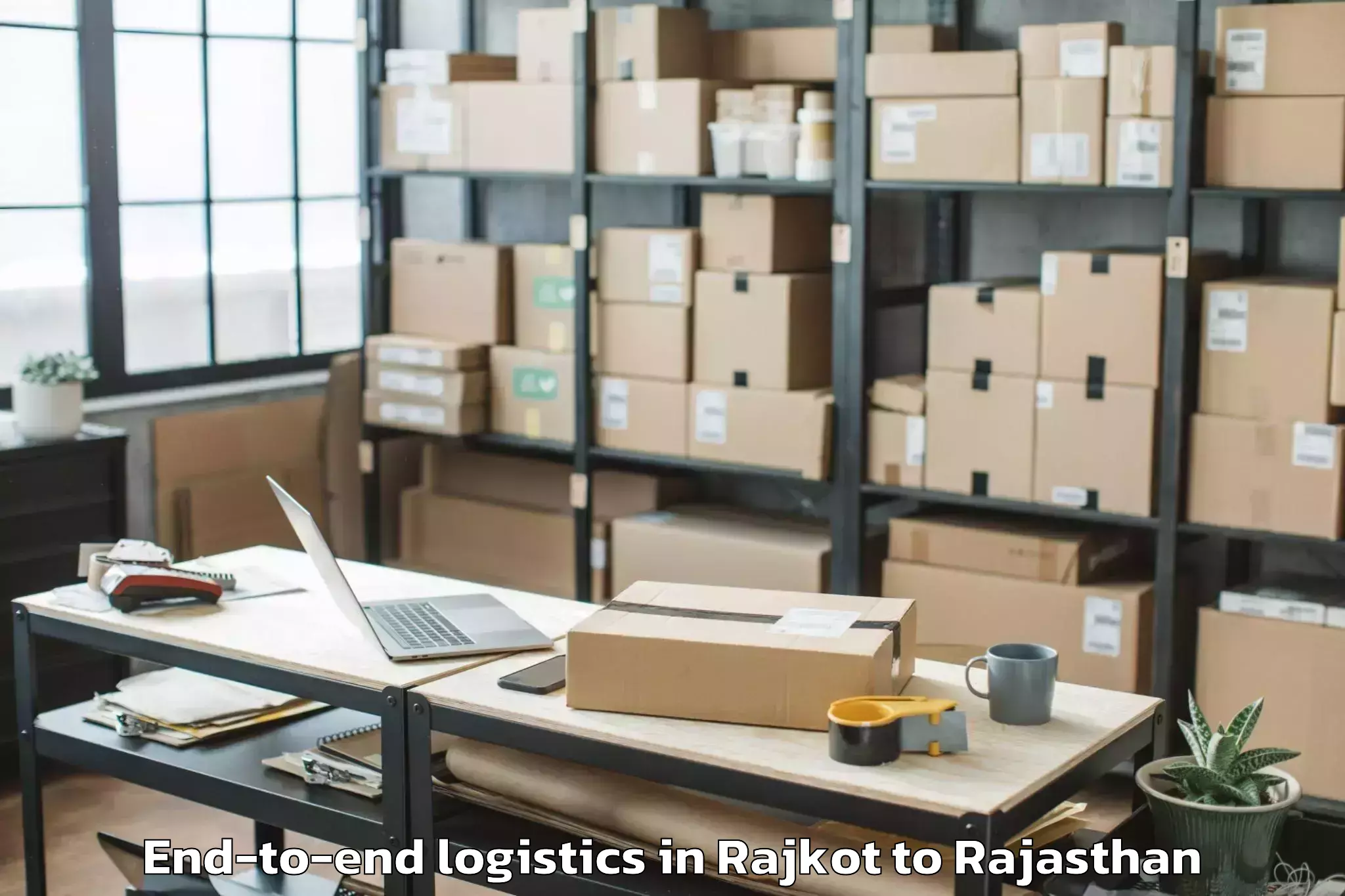 Easy Rajkot to Jagannath University Jaipur End To End Logistics Booking